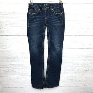 Silver Jeans Women's Aiko Bootcut Jeans Low Rise Embroidery size 26 length 32"